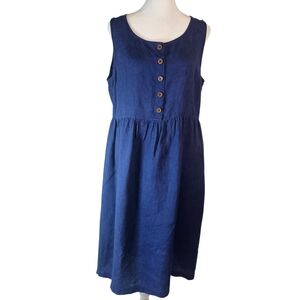 Pyne & Smith Sleeveless Linen  Button-Front Dress Size M